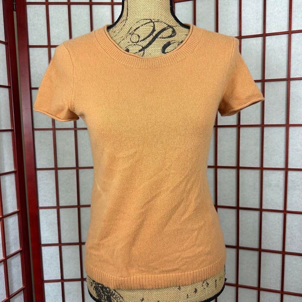 J Crew Orange Cashmere Relaxed Fit Tshirt Minimalist Capsule Wardrobe